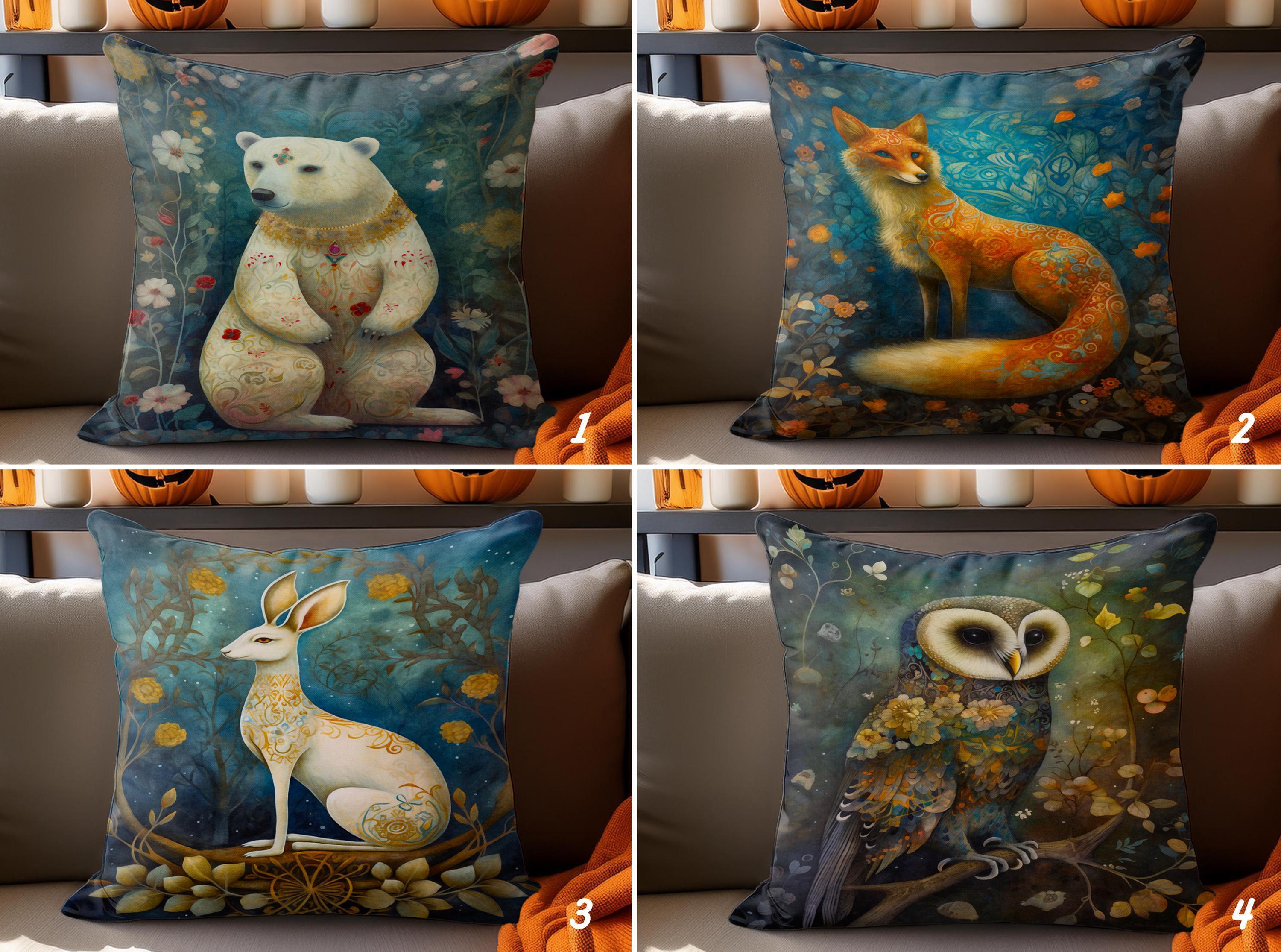 Autumn Animal Cushion Cover, Fox, Owl, Rabbit, Polar Bear (Rectangle)