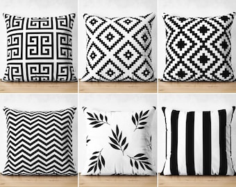 Greek Key Cushion Cover - Striped Accent Pillow for Living Room