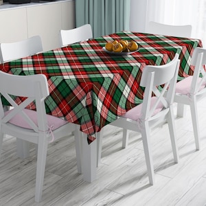 Tartan Tablecloth, Red & Green Kitchen Tablecloth, Farmhouse Dining Table Cover, Christmas Party Table Decor, Mother in Law Christmas Gift