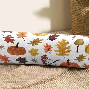 Kürbis zylindrische Kissen, Herbst Blatt Nackenrolle, Herbst Ernte Nackenrolle, großes Bolster Kissen, Herbst Küche Dekor, Herbst Geschenk