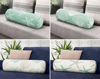 Bolster Pillow: Cylindrical Nautical Accent - Soft Velvet, Coastal Style