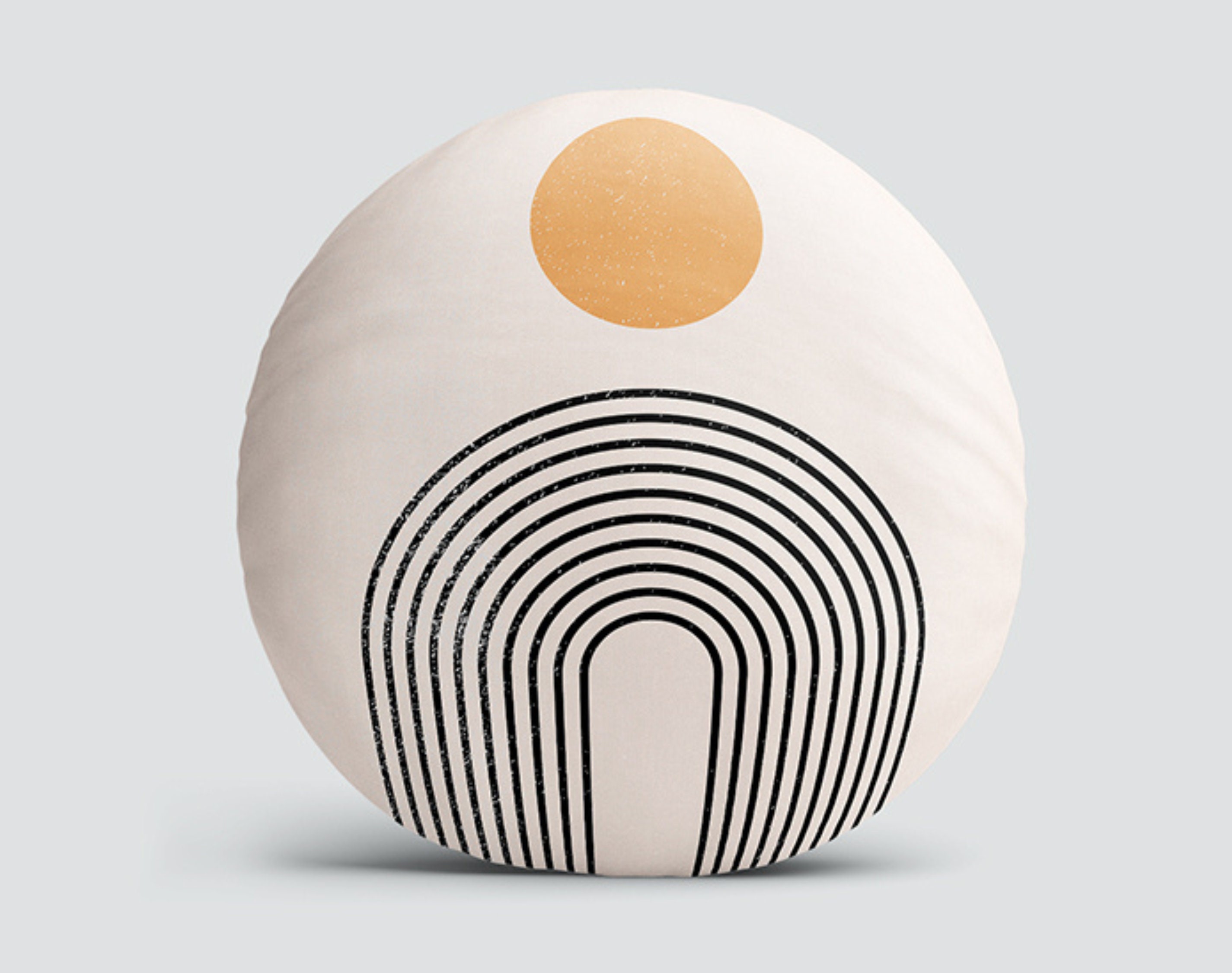 Boho Round Pillows Minimalist Round Cushion Mid Century Etsy