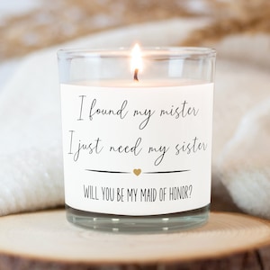 Maid of Honor Proposal Candle LABEL ONLY | Maid of Honor Gift for Sister | Personalized Bridesmaid Proposal Box | Will You Be My Bridesmaid