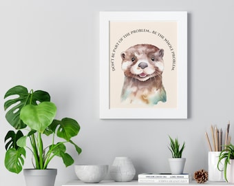 Funny Otter Watercolor Print, Sarcastic Animal Quote (11x14" Digital Download)