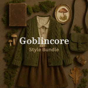 Goblinkern Kleidungs Bündel | Mystery Box Bundle Geschenk | Wald, Gemütlich, Erdig, Pilz | Sparsamer Stil | Ästhetisch