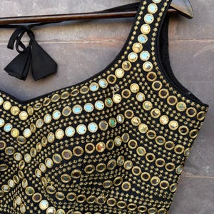 Handmade Phantom Silk Mirror Blouse: Designer Sari Top, Beautiful Blouse, Partywear Choli image 7