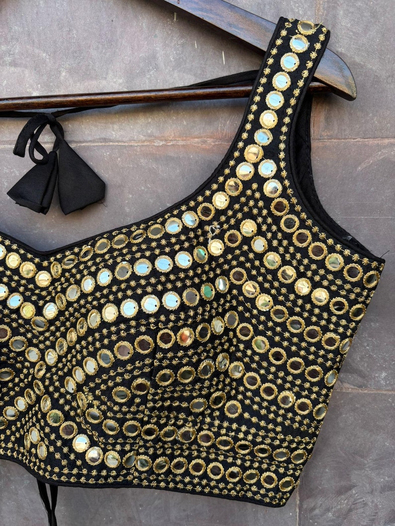 Handmade Phantom Silk Mirror Blouse: Designer Sari Top, Beautiful Blouse, Partywear Choli image 7