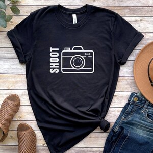 Shoot Camera Tshirt, Camera Art Tee, Camera Love Tshirt, Photography Shirt, DSLR Photographer, Camera shirt