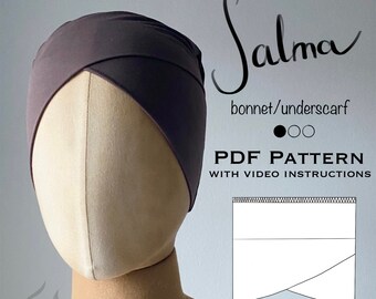Sewing pattern of the hijab bonnet/undercard SALMA