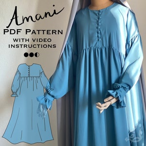 Sewing pattern abaya AMANI