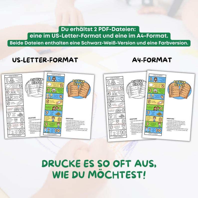 Ten Commandments Folding Surprise Craft IN GERMAN, Bible Lesson for ...