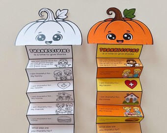 Printbare Thanksgiving-verrassingsknutsel, christelijke dankbaarheidsactiviteit voor kinderen, vouwbare pompoenknutsel voor thuisonderwijs, Thanksgiving-activiteit voor de zondagsschool
