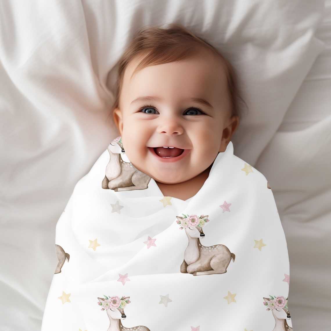 4 Baby Blanket Mockup, Nursery Mockup Baby Blanket PNG, Boho Baby