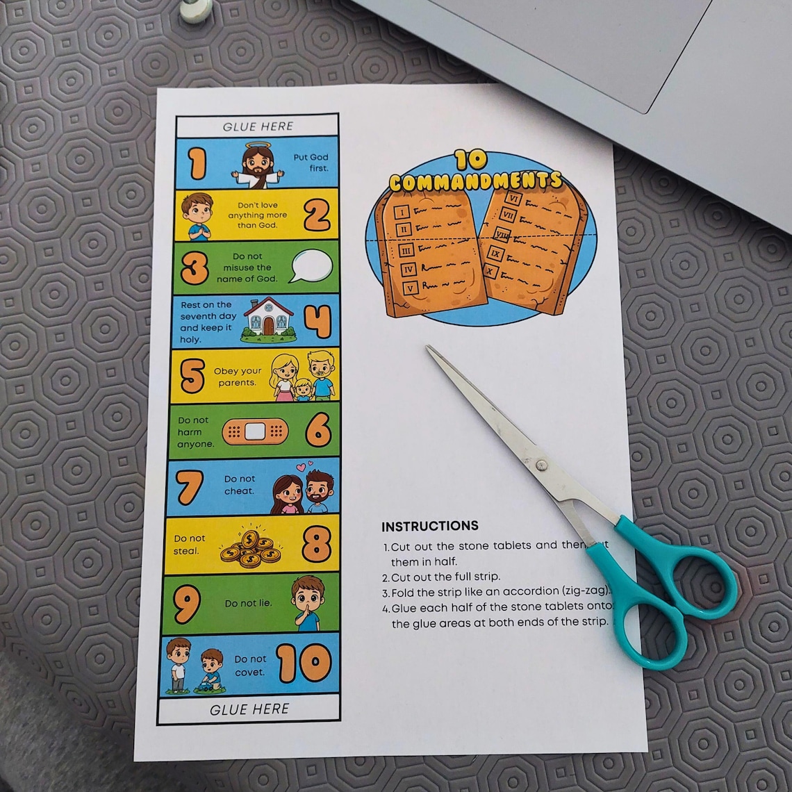 Ten Commandments Folding Surprise Craft, Obedience Bible Lesson for ...