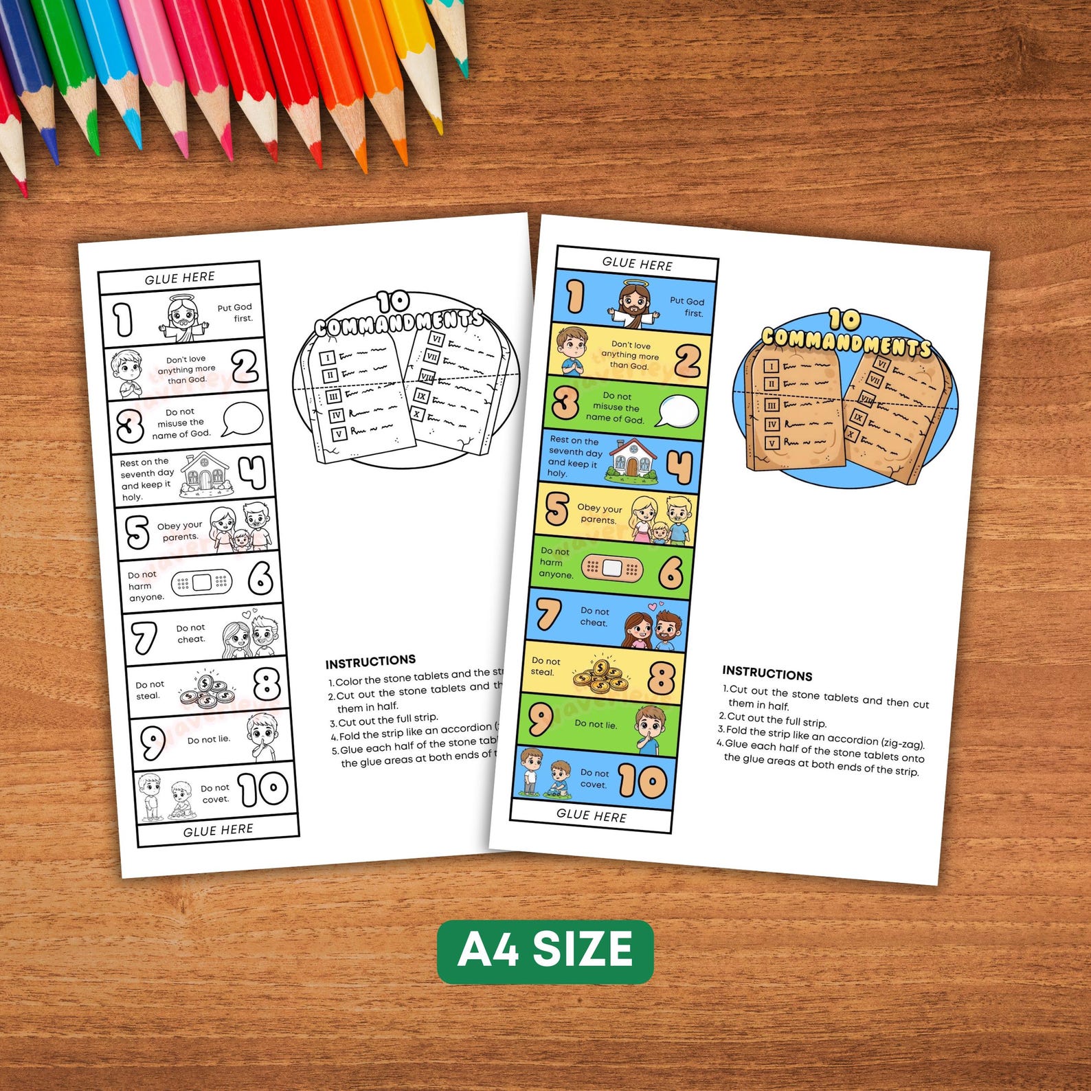 Ten Commandments Folding Surprise Craft, Obedience Bible Lesson for ...