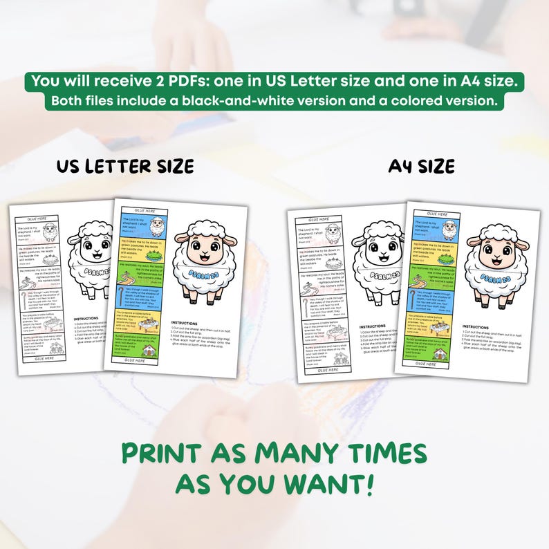 Puede incluir: Dos juegos de hojas de actividades imprimibles con tem&aacute;tica de ovejas, uno en tama&ntilde;o US Letter y otro en tama&ntilde;o A4. Cada juego incluye una versi&oacute;n en blanco y negro y una versi&oacute;n en color. El texto dice "&iexcl;IMPRIME TANTAS VECES COMO QUIERAS!"