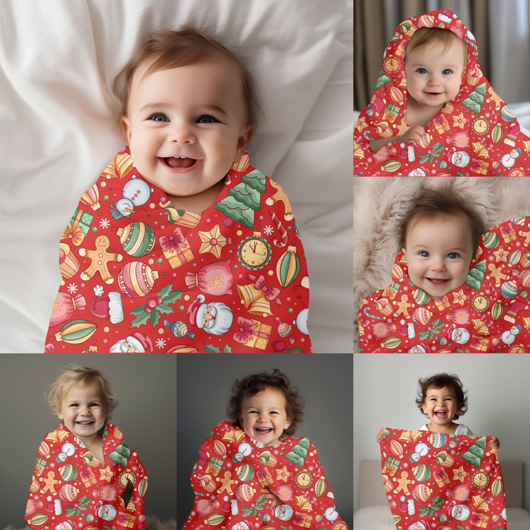 9 Baby Blanket Mock up Bundle, Mockup Bundle, Christmas Baby Blanket