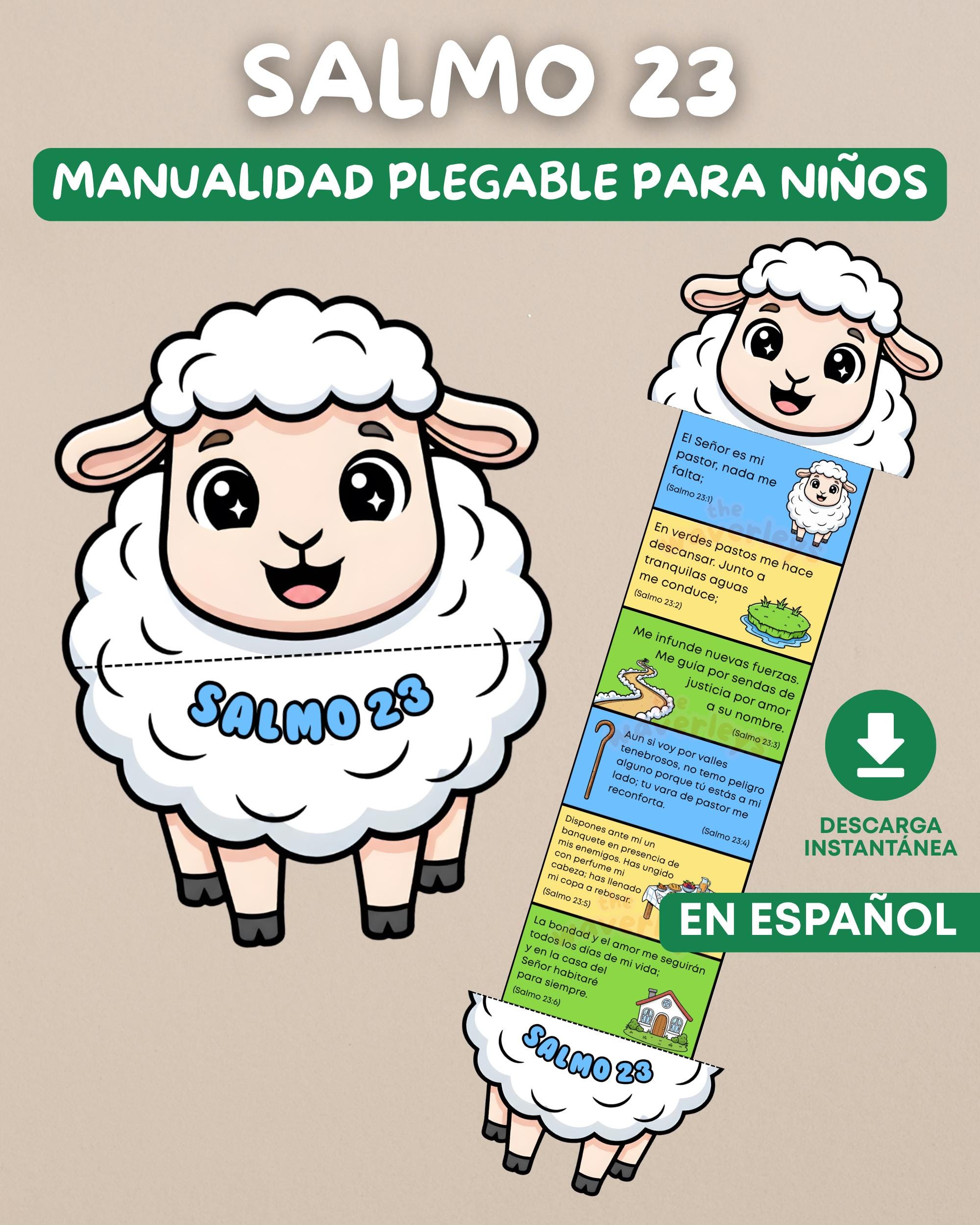 Psalm 23 Bible Folding Surprise Craft IN SPANISH, Printable…