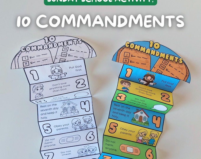 The Ten Commandments Folding Surprise Craft, Moses Story for Kids ...