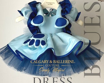 Blue Dog Birthday party dress , toddler Blue dog Birthday outfit ,  1st birthday costume, Blue Dog party outfit, blue dog costume