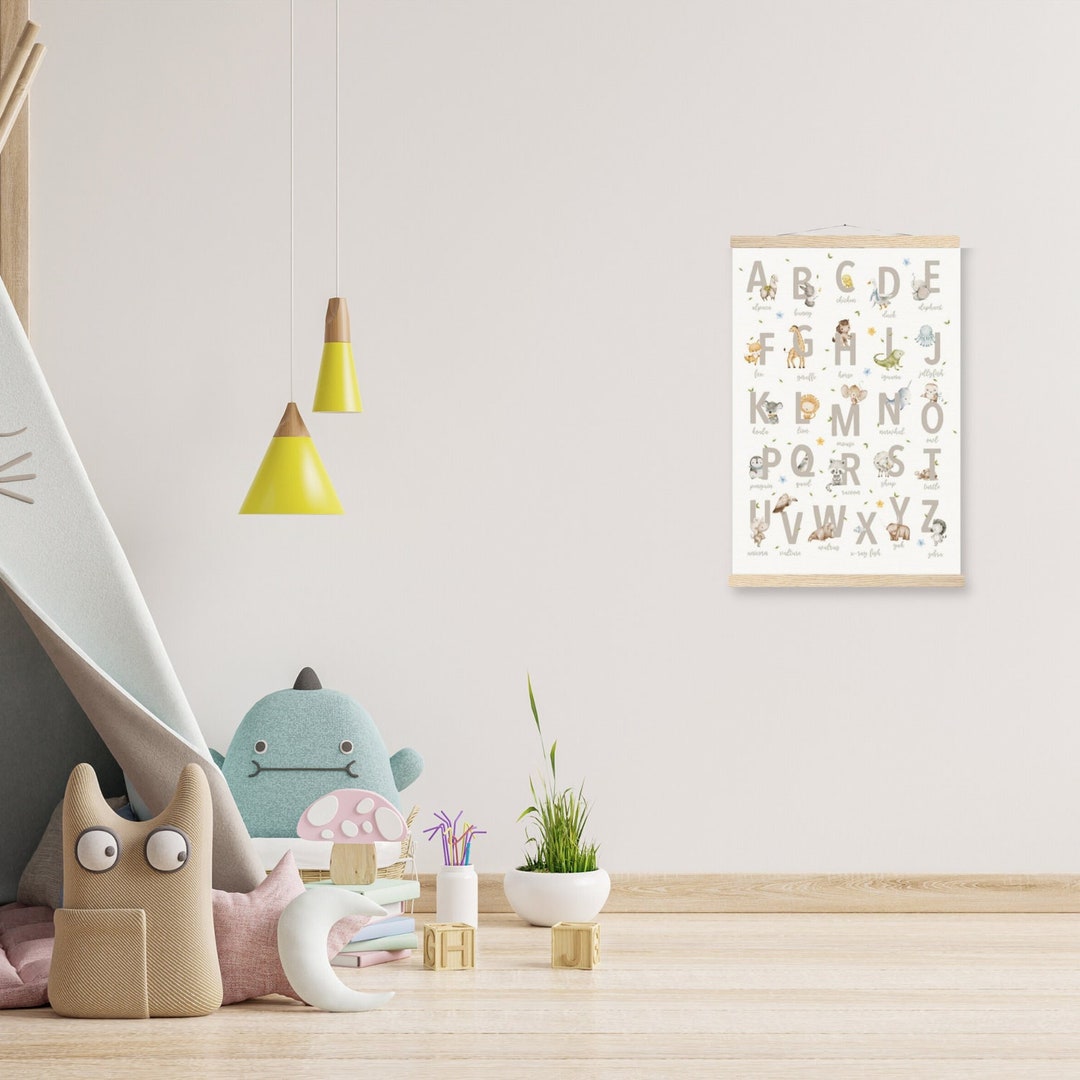 ABC Nursery Hanger Zoo Animals Nursery Decor Animals Nursery Wall Decor