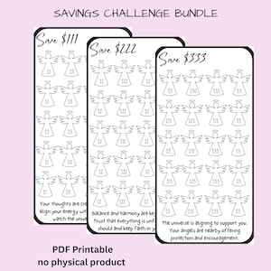 Money Saving Challenge, Savings Challenge Bundle, Savings Tracker Printable, 3x6, Low income savings, Monthly Savings Bundle