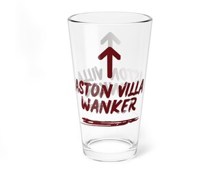 Aston Villa FC - Bicchiere Da Birra Alto (pilsner), Prodotto Ufficiale, 570 Ml, Con Stemma Del Club
