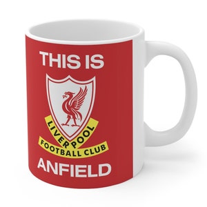Liverpool FC Mug - &#39;This is Anfield&#39; Red 11oz Ceramic Mug - Perfect Gift for Him, Her, Football Fans, And Liverpool Supporters