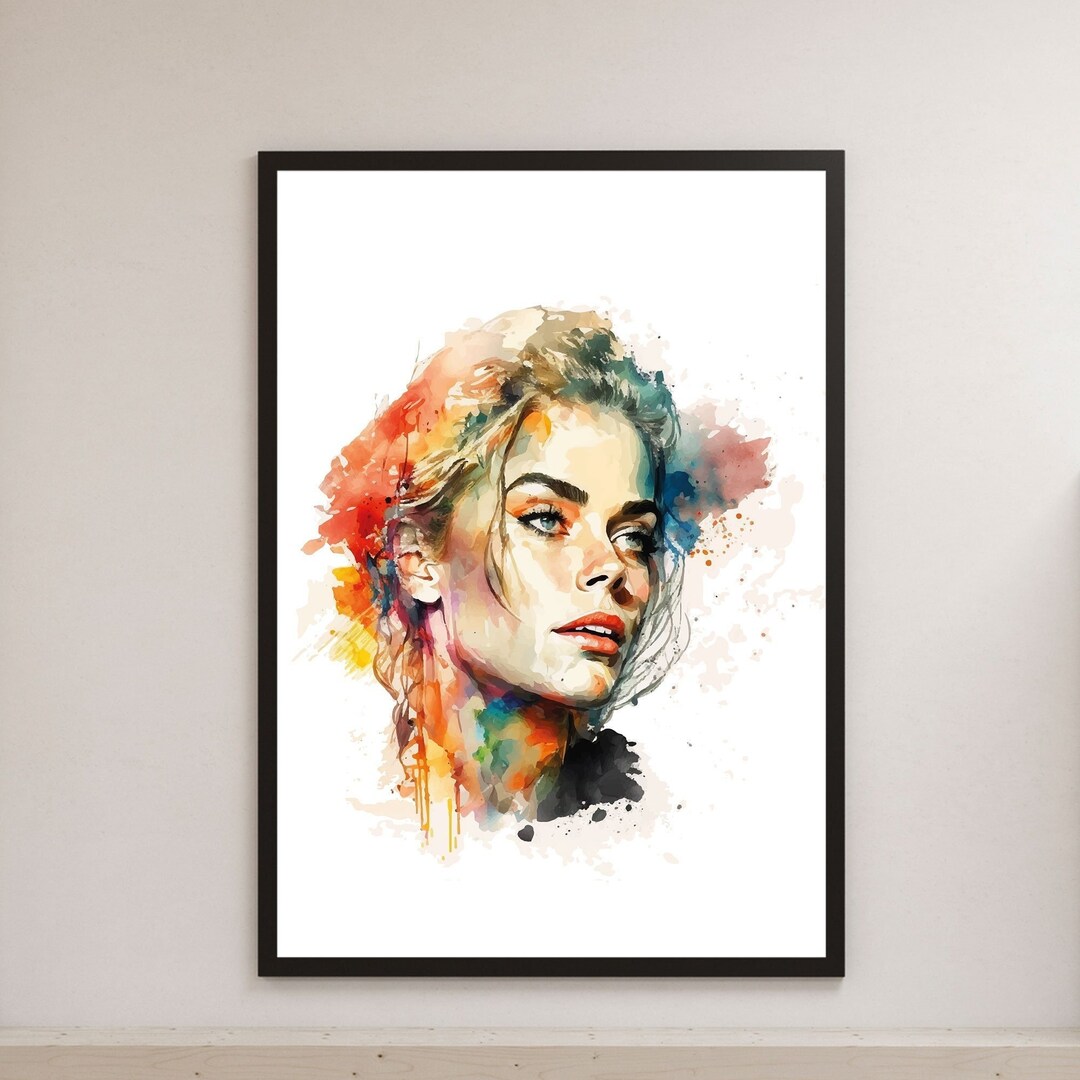 Wall Art, Watercolor, Woman Line Art, Artificial Intelligence Etsy