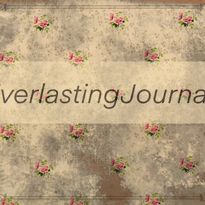 May include: A vintage-style background with a floral pattern in shades of pink and green. The text "Everlasting Journals" is centered on the image.