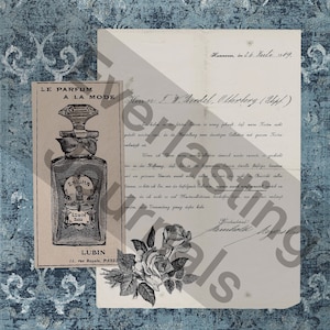 The Blue Vanity - set 7: afdrukbaar, A4 digitaal, download, junkjournalkit, plakboek, collage, vintage scrapbook