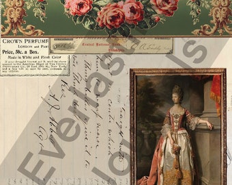 Green Heritage - Set 3 - A4 Afdrukbaar, digitaal, download, junk journal kit, benodigdheden, plakboek, collage, groen, vintage, papieren