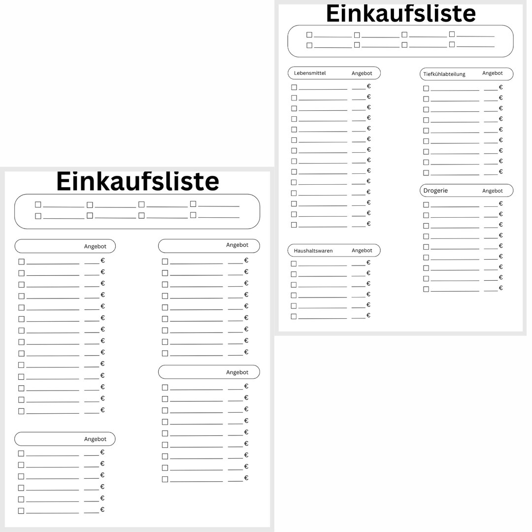 Minimalist Shopping List | Printable Shopping List | Pritable Shopping ...