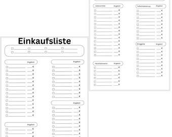 Minimalist shopping list | Printable Shopping List | Pritable shopping list | Shopping list download | Shopping list download