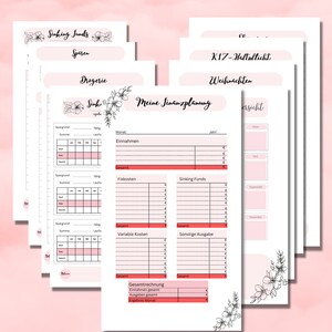 Budget Planning Template | Financial planning in pink | Sinking Funds in Pink | A6 Budget Binder | Printable Budget Planner | Instant Download A6