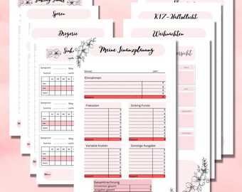 Budget Planning Template | Financial planning in pink | Sinking Funds in Pink | A6 Budget Binder | Printable Budget Planner | Instant Download A6