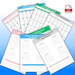 Invoice overview | Bill Tracker Budget Planner | Planning personal finances | monthly bills | Household book | Quarterly overview