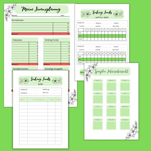 Budget planning | Financial planning in green | Sinking Funds in green | Budget Binder | Printable Budget Planner | Instant Download
