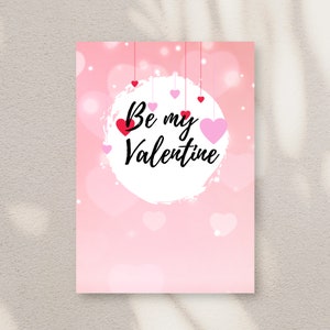 Printable Valentines Card | Digital Valentine&#39;s Day Card | Folding map as download | Folded card portrait 21 x 14.8 cm