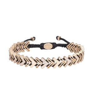 Black Beauty Gold Bracelet with Diamond | 14K Gold Bracelet | Diamond Bracelet | Gold Beaded Bracelet | Dainty Bracelet | Statement Bracelet