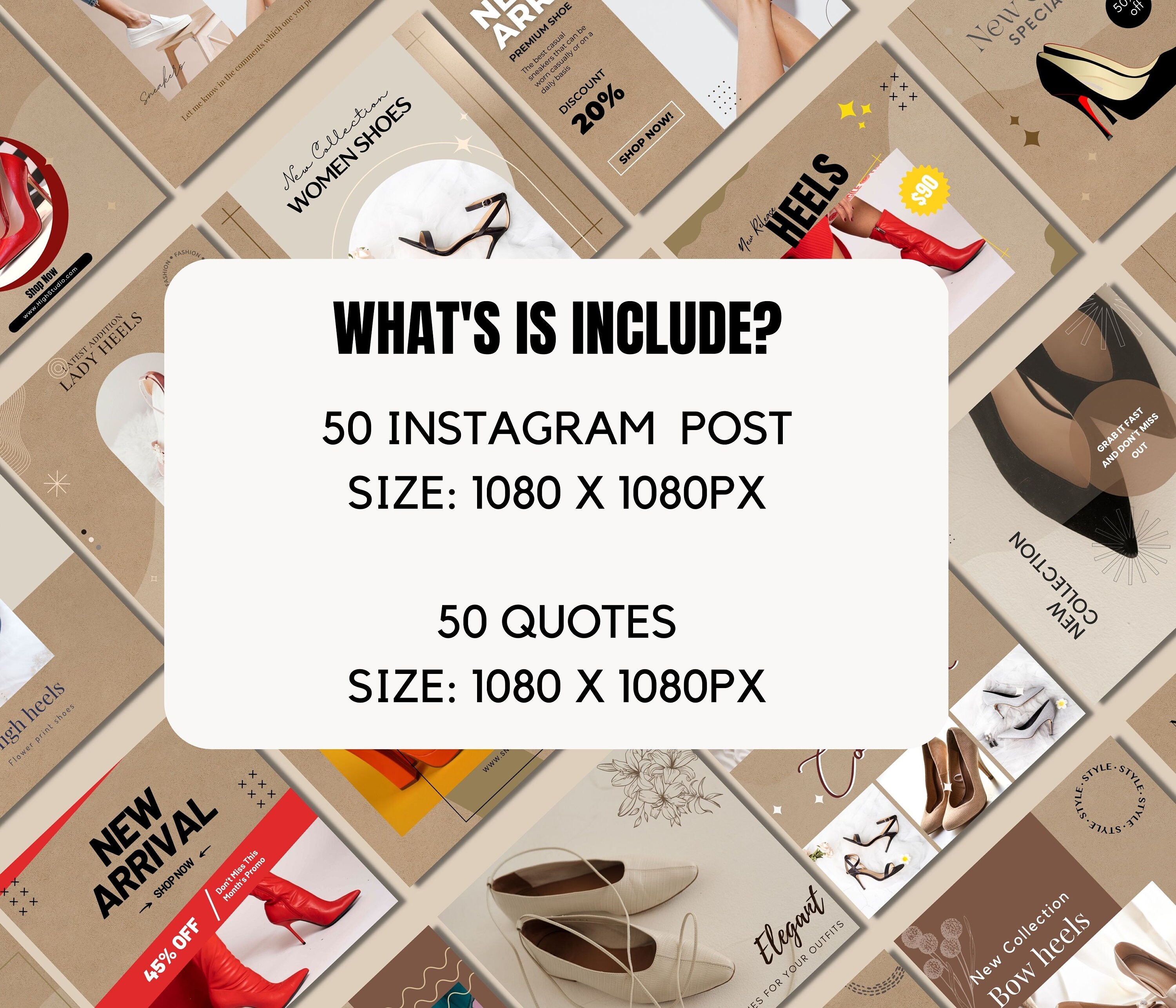 100 Heels and Shoes Instagram Canva Template, Instagram Templates for ...