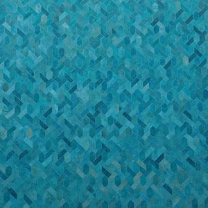 New Collection Leather Cowhide Patchwork blue Area rug Leather Carpet Home Decor gift Free Shipping