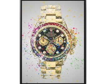 Rolex Oyster Perpetual Art Piece, Rolex Art, Rolex Watch Art, Motivational Canvas Art, Rolex Art, Rolex Luxury Wrist Watch Wall Art Poster