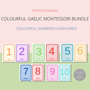 Scottish Gaelic Bright Montessori Poster and Flashcard Set Instant Download Printable Buy Once ...