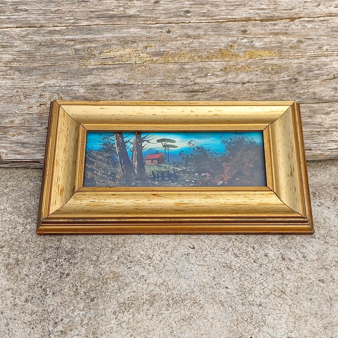 Vintage Framed Wooden Landscape Wall Art Original Medium Oil - Etsy