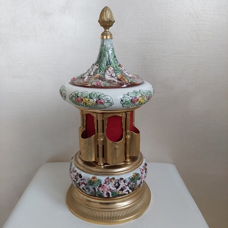 Vintage Cigarette Music Box Reuge Lipstick Carousel Etsy