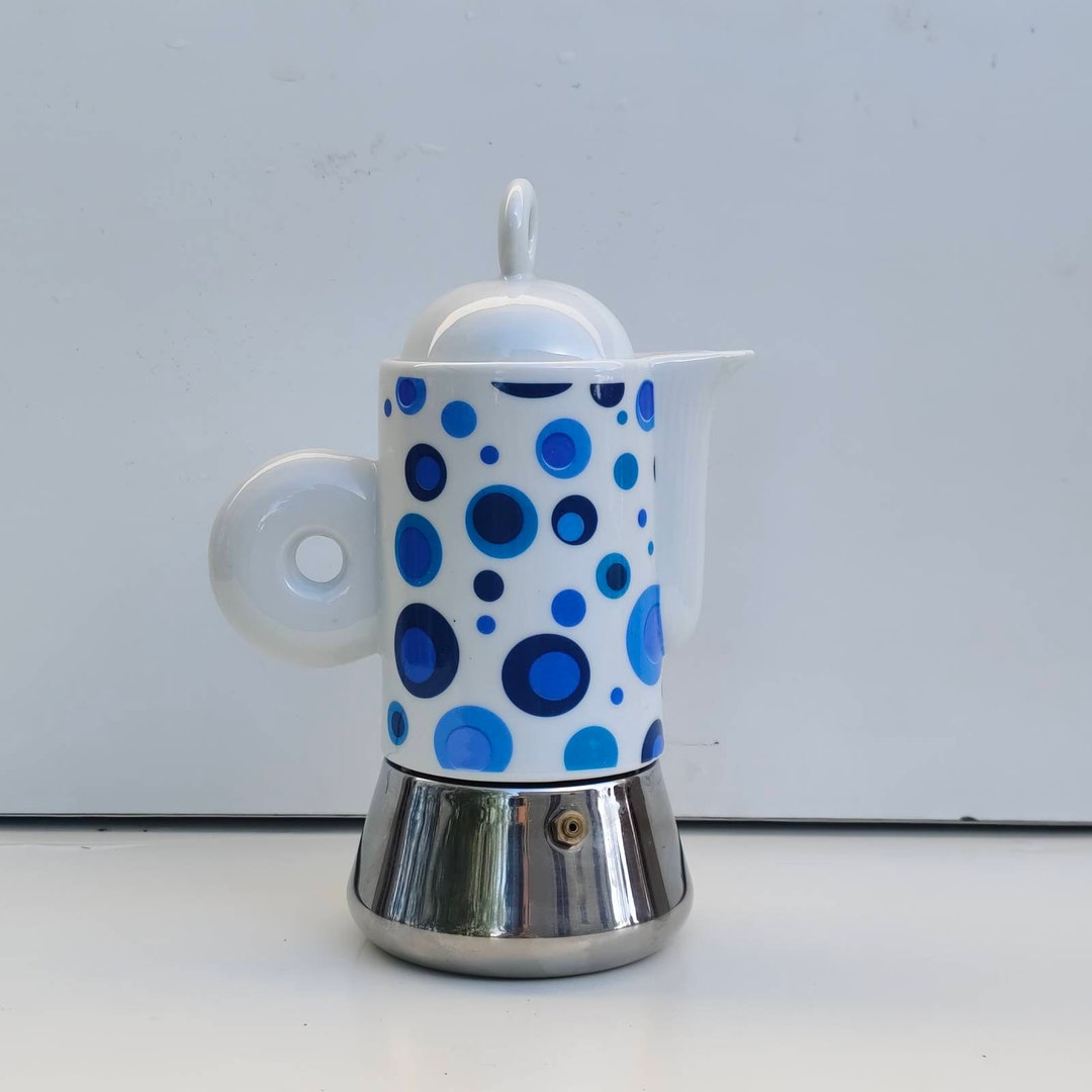 Ceramic Coffee Maker With Postmodern Polka Dot Print Moka Pot for 23