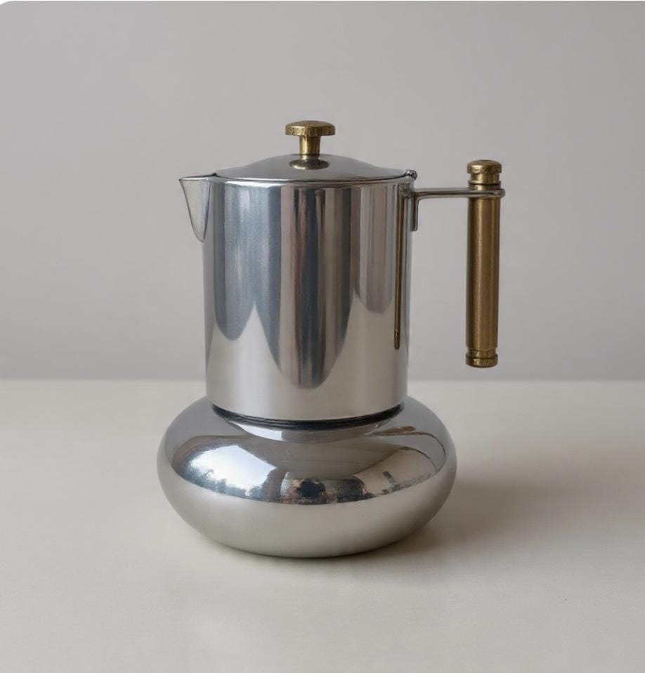 Lavazza Principessa Moka Pot 6 Cup – 1980s Balzano Stainless Steel