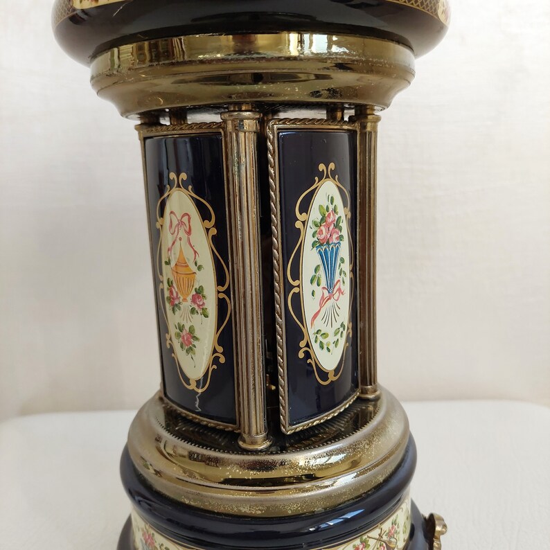 Vintage Carousel Cigarette Music Box Lipstick ballerina With Dancer