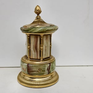 onyx cigarette holder Music Box Reuge Lipstick Carousel With Golden Metal Details Onyx lighter and onyx cigarette